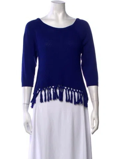 Pre-owned Mara Hoffman Silk Scoop Neck Sweater In Blue