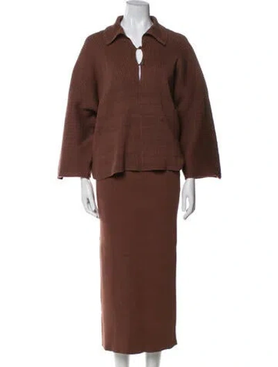 Pre-owned Mara Hoffman Skirt Set In Brown