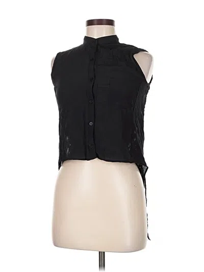 Pre-owned Mara Hoffman Sleeveless Silk Top Black Halter Neckline Tops