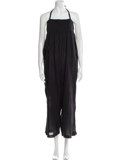Pre-owned Mara Hoffman Square Neckline Jumpsuit In Black