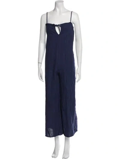 Pre-owned Mara Hoffman Square Neckline Jumpsuit In Blue