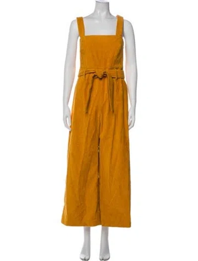Pre-owned Mara Hoffman Square Neckline Jumpsuit In Yellow