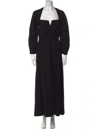 Pre-owned Mara Hoffman Square Neckline Long Dress In Black