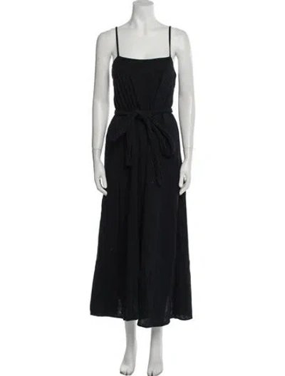 Pre-owned Mara Hoffman Square Neckline Long Dress In Black