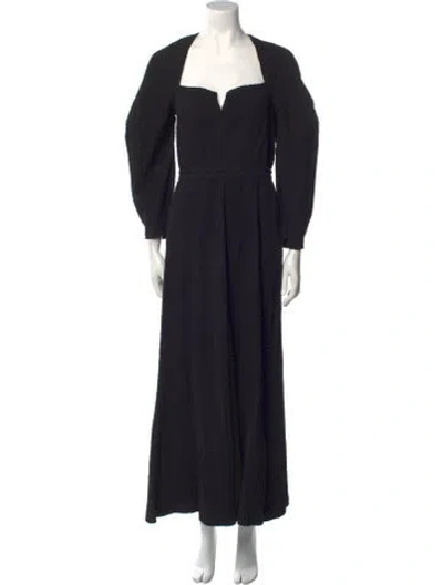 Pre-owned Mara Hoffman Square Neckline Long Dress In Black