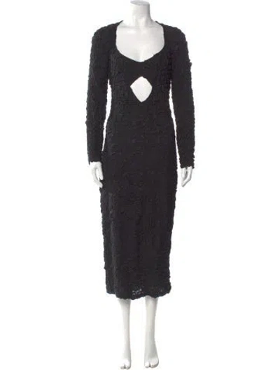 Pre-owned Mara Hoffman Square Neckline Long Dress In Black