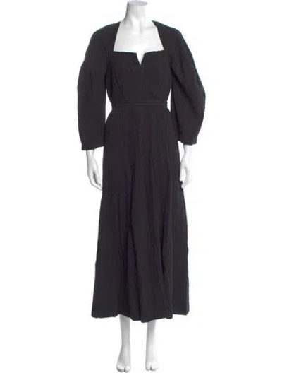 Pre-owned Mara Hoffman Square Neckline Long Dress In Black