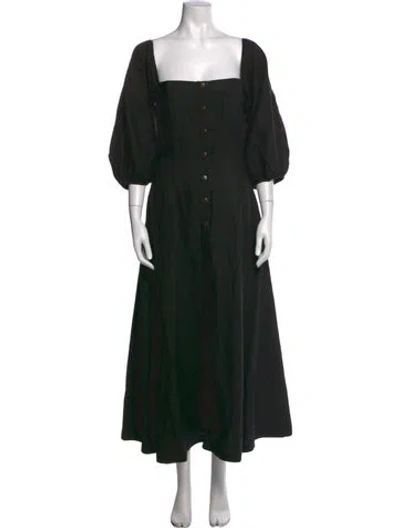 Pre-owned Mara Hoffman Square Neckline Long Dress In Black