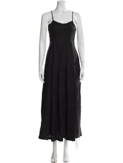 Pre-owned Mara Hoffman Square Neckline Long Dress In Black