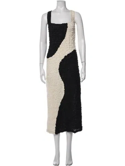 Pre-owned Mara Hoffman Square Neckline Long Dress In Black
