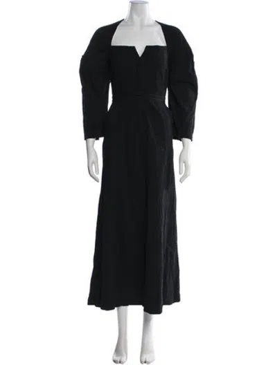 Pre-owned Mara Hoffman Square Neckline Long Dress In Black