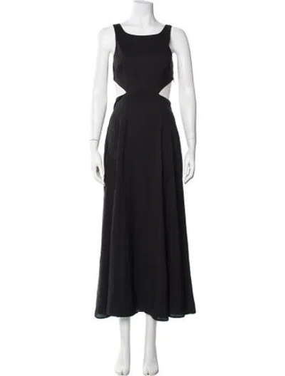 Pre-owned Mara Hoffman Square Neckline Long Dress In Black/blue