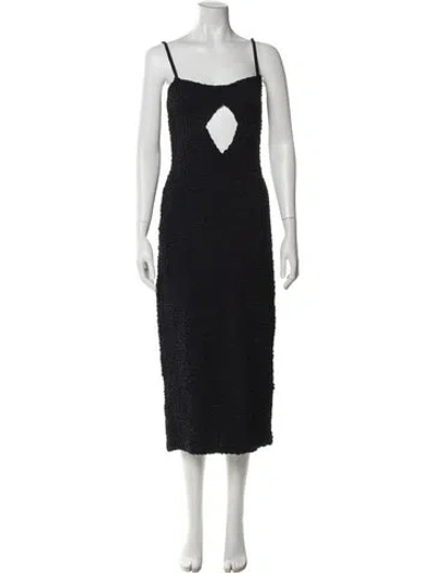 Pre-owned Mara Hoffman Square Neckline Long Dress In Blue