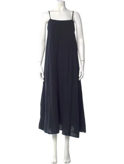 Pre-owned Mara Hoffman Square Neckline Long Dress In Blue