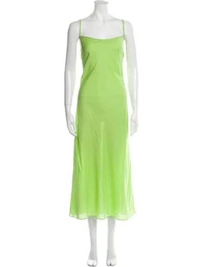 Pre-owned Mara Hoffman Square Neckline Long Dress In Green
