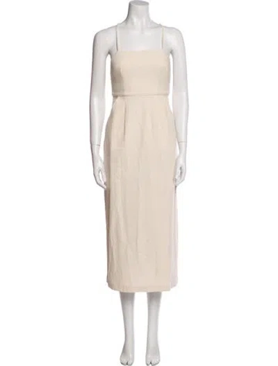 Pre-owned Mara Hoffman Square Neckline Long Dress In Neutral