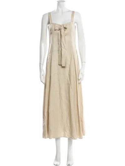 Pre-owned Mara Hoffman Square Neckline Long Dress In Neutral