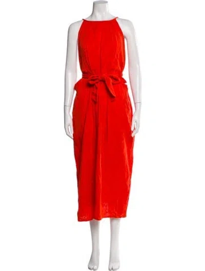 Pre-owned Mara Hoffman Square Neckline Long Dress In Orange