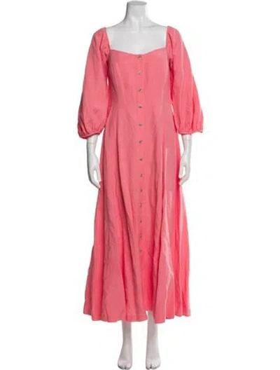 Pre-owned Mara Hoffman Square Neckline Long Dress In Pink