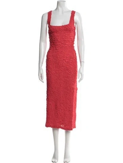 Pre-owned Mara Hoffman Square Neckline Long Dress In Red