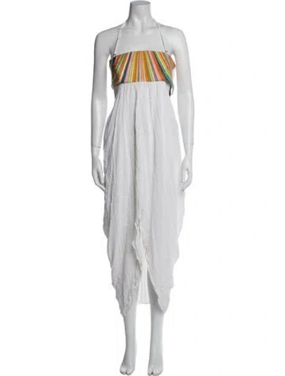 Pre-owned Mara Hoffman Square Neckline Long Dress In White