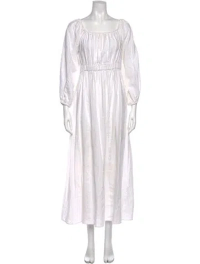 Pre-owned Mara Hoffman Square Neckline Long Dress In White