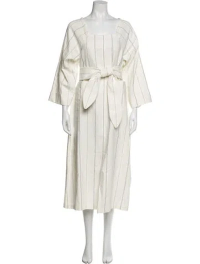 Pre-owned Mara Hoffman Square Neckline Long Dress In White