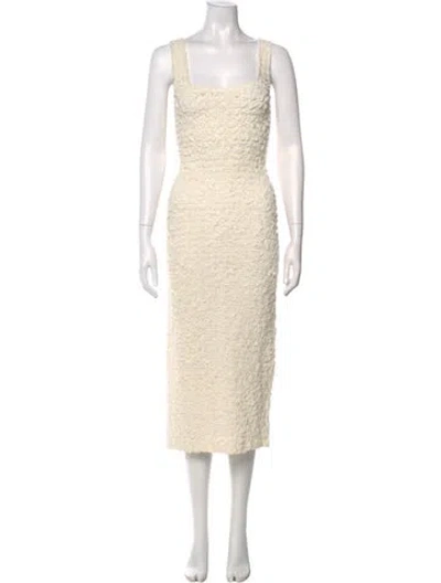 Pre-owned Mara Hoffman Square Neckline Long Dress In White