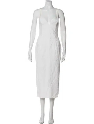 Pre-owned Mara Hoffman Square Neckline Long Dress In White