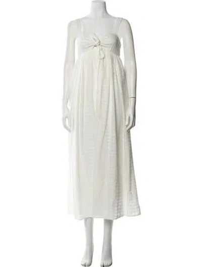 Pre-owned Mara Hoffman Square Neckline Long Dress In White