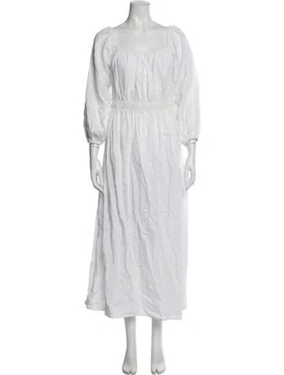 Pre-owned Mara Hoffman Square Neckline Long Dress In White