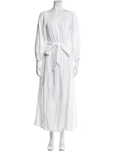 Pre-owned Mara Hoffman Square Neckline Long Dress In White