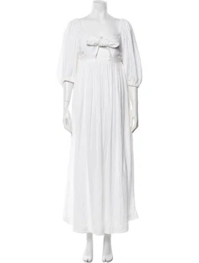 Pre-owned Mara Hoffman Square Neckline Long Dress In White