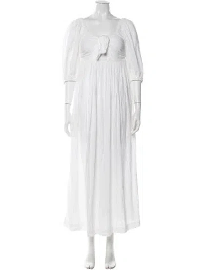 Pre-owned Mara Hoffman Square Neckline Long Dress In White