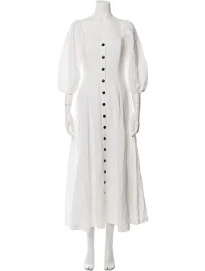 Pre-owned Mara Hoffman Square Neckline Long Dress In White
