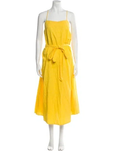 Pre-owned Mara Hoffman Square Neckline Long Dress In Yellow