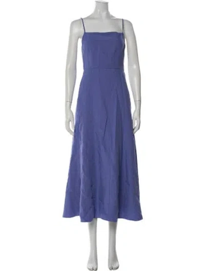 Pre-owned Mara Hoffman Square Neckline Midi Length Dress In Purple