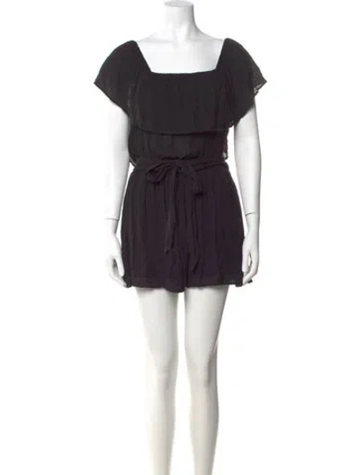 Pre-owned Mara Hoffman Square Neckline Mini Dress In Black