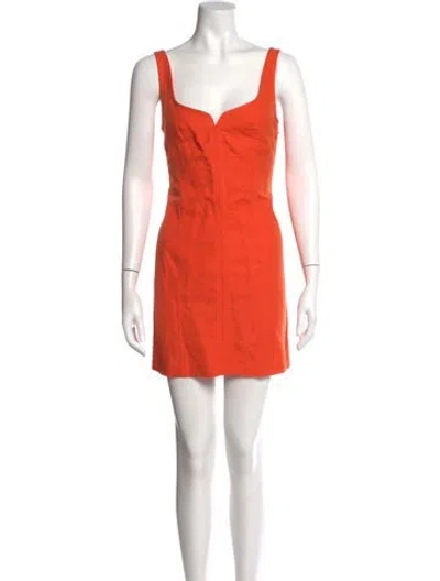 Pre-owned Mara Hoffman Square Neckline Mini Dress In Orange