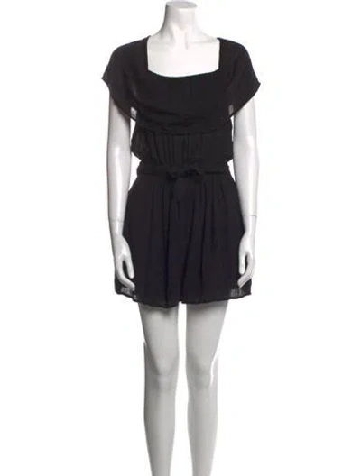 Pre-owned Mara Hoffman Square Neckline Romper In Black
