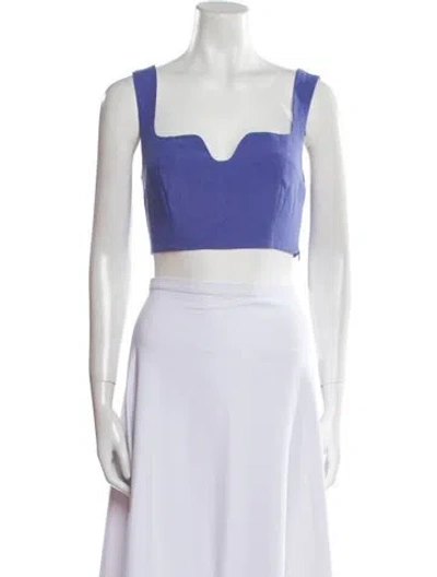 Pre-owned Mara Hoffman Square Neckline Sleeveless Crop Top W/ Tags In Black