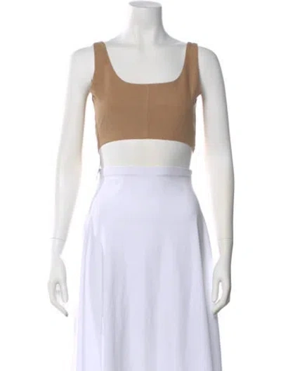 Pre-owned Mara Hoffman Square Neckline Sleeveless Crop Top In White