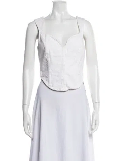 Pre-owned Mara Hoffman Square Neckline Sleeveless Top In Neutral