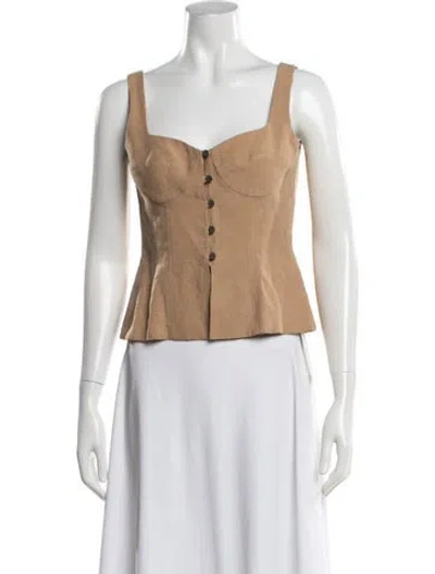 Pre-owned Mara Hoffman Square Neckline Sleeveless Top In Neutrals