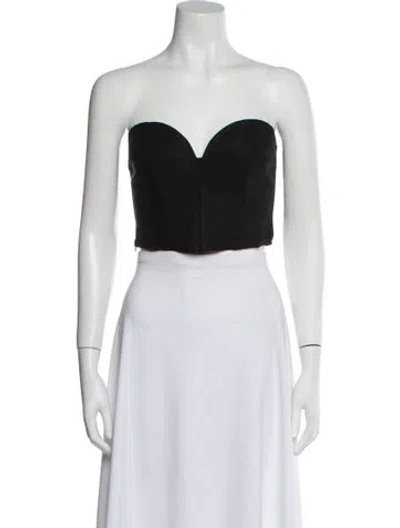 Pre-owned Mara Hoffman Strapless Crop Top In Black