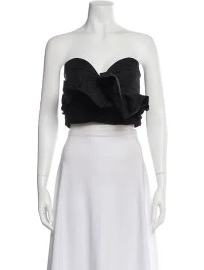 Pre-owned Mara Hoffman Strapless Crop Top In Black