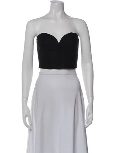 Pre-owned Mara Hoffman Strapless Crop Top In Black