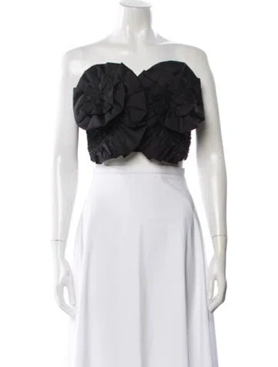 Pre-owned Mara Hoffman Strapless Crop Top In Black