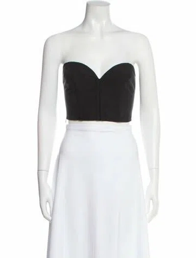 Pre-owned Mara Hoffman Strapless Crop Top In Black