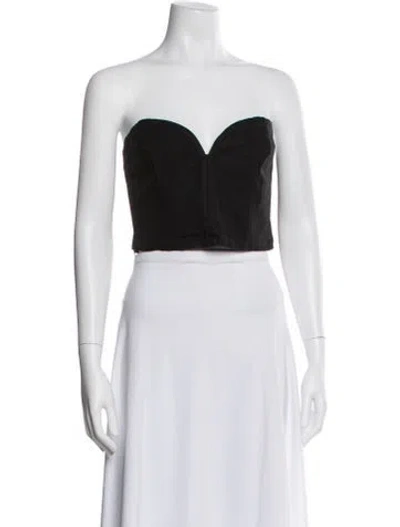 Pre-owned Mara Hoffman Strapless Crop Top In Black